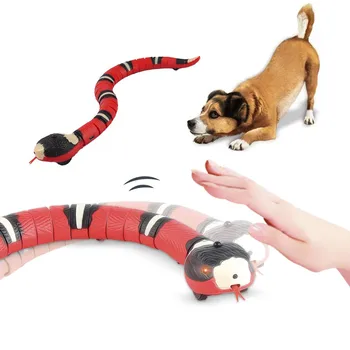 Электрические интерактивные игрушки для собак, умная сенсорная змея, автоматические игрушки для собак, USB-зарядка, игрушки для щенков для игр в помещении